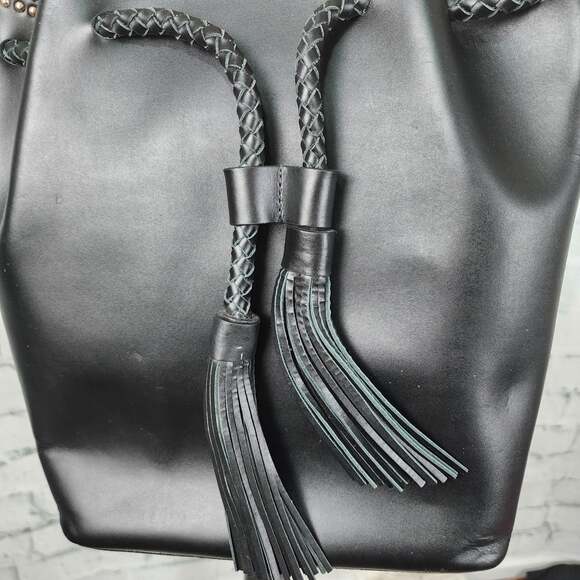 Ivy kirzhner shoulder bag black purse leather tassel detail AclC - Picture 3 of 7